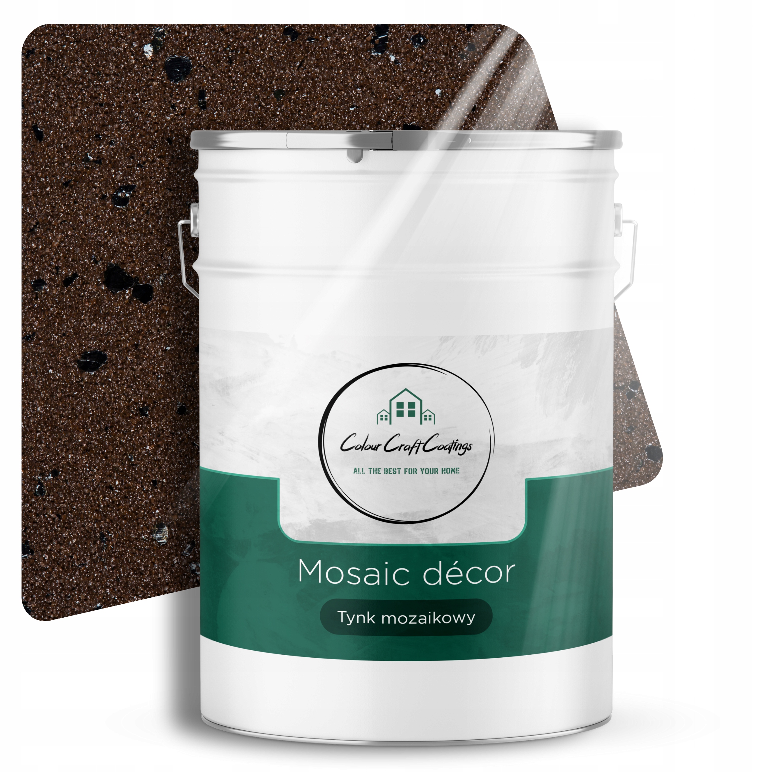 Tynk Mozaikowy Mozaika Żywiczny Brązowy Ciemny z Czarną Miką M96 25 Kg