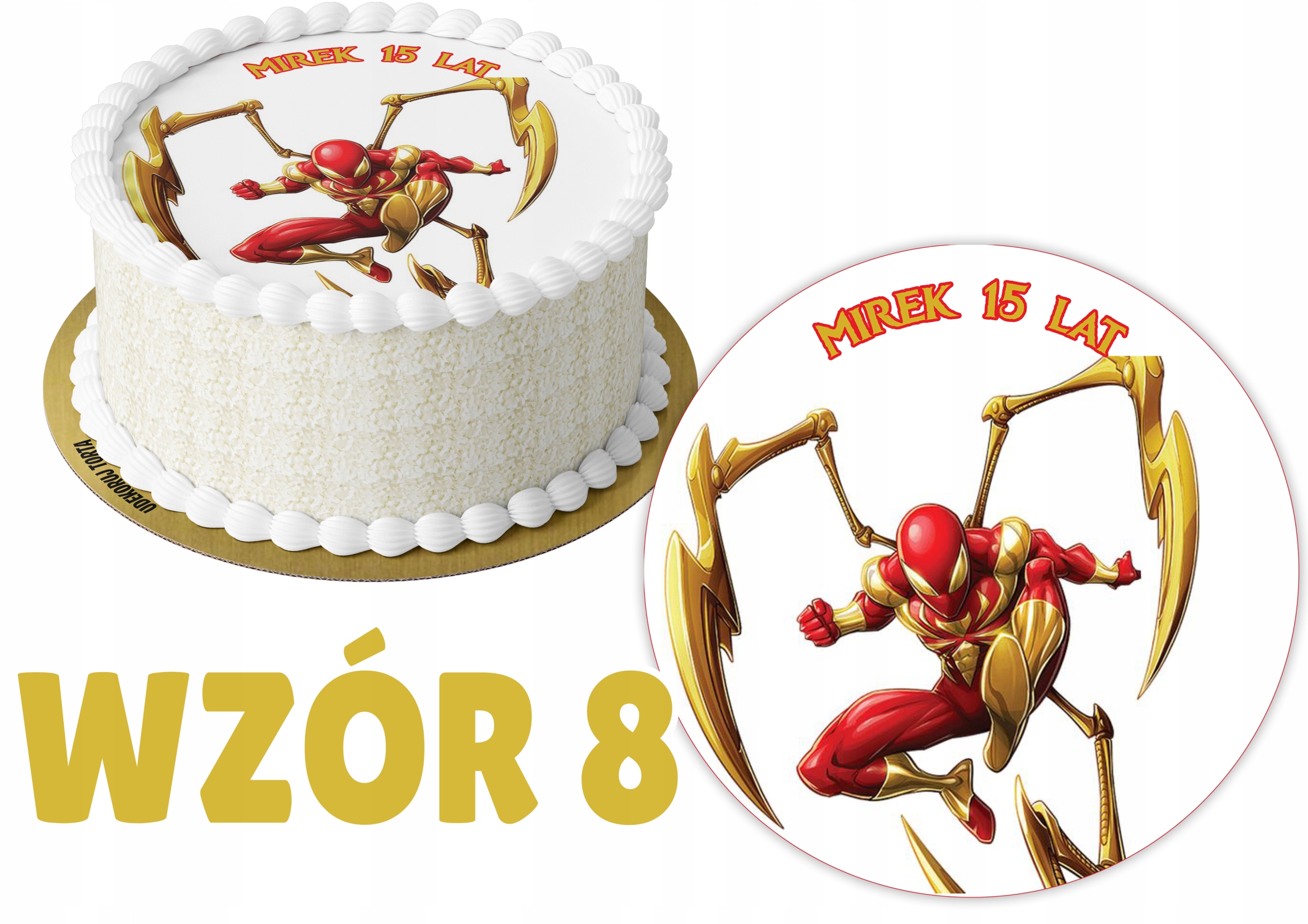 Opłatek z nadrukiem SPIDER-MAN + IMIĘ Motyw bajkowy