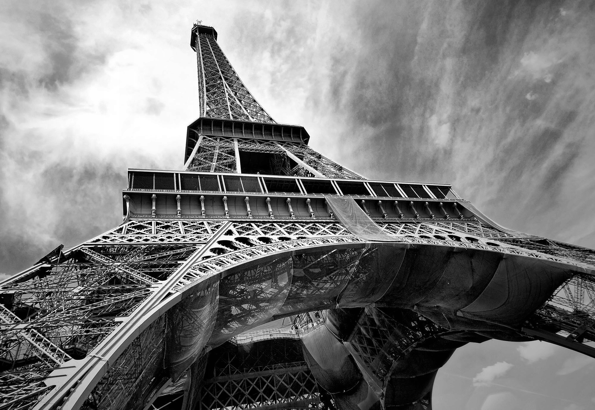 Fototapeta Eiffelova veža Paríž čierno-biela vinylová šedá 208x146 lepidlo