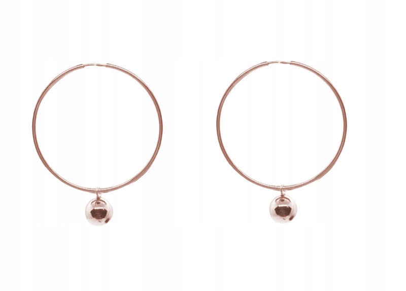 Náušnice modulární kolečka 6 cm s kuličkou 10 mm ryzost 925