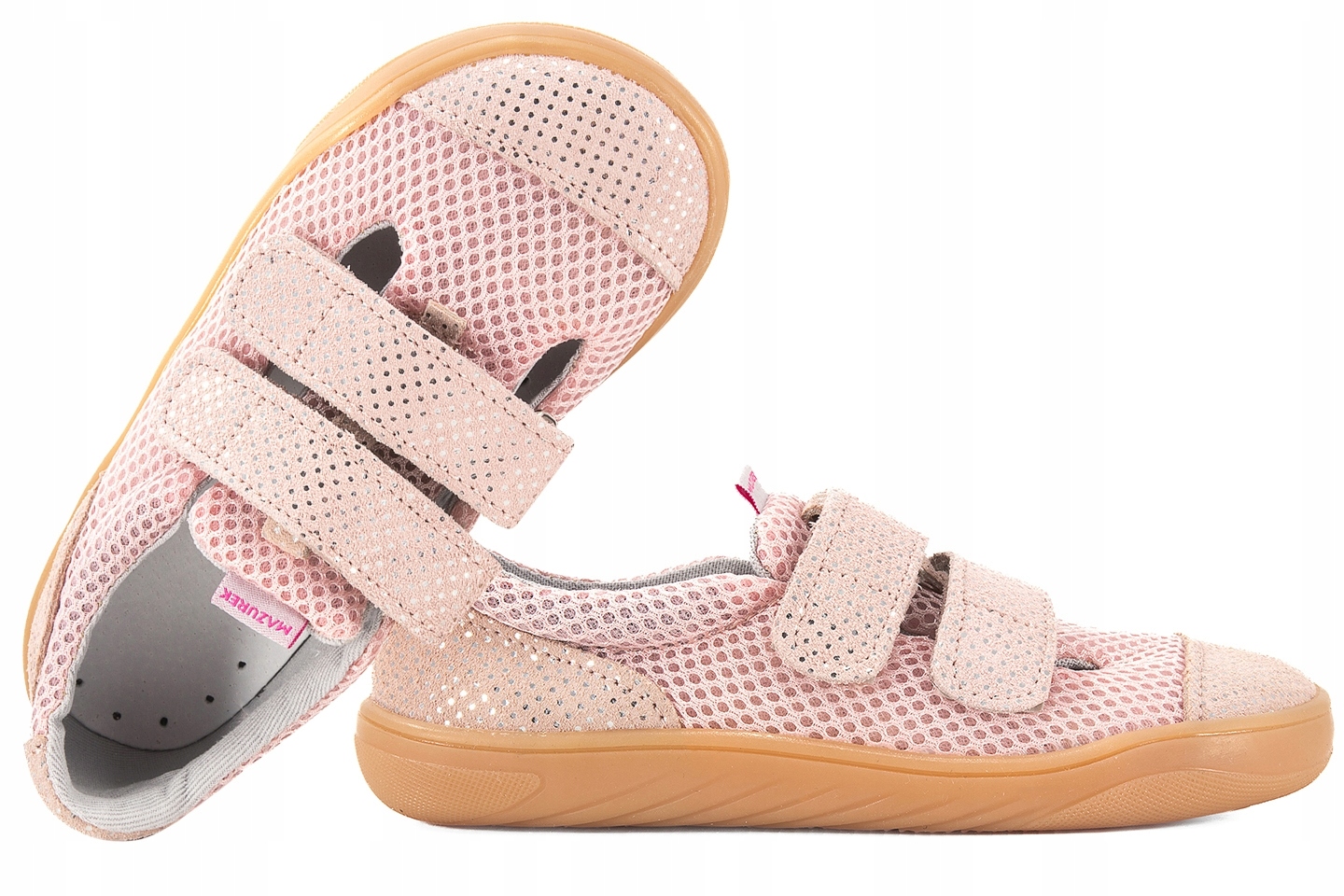 Mazurek Slipper Powdery Dots Barefoot Skórzano-tekstylne Półbuty Kapcie 23