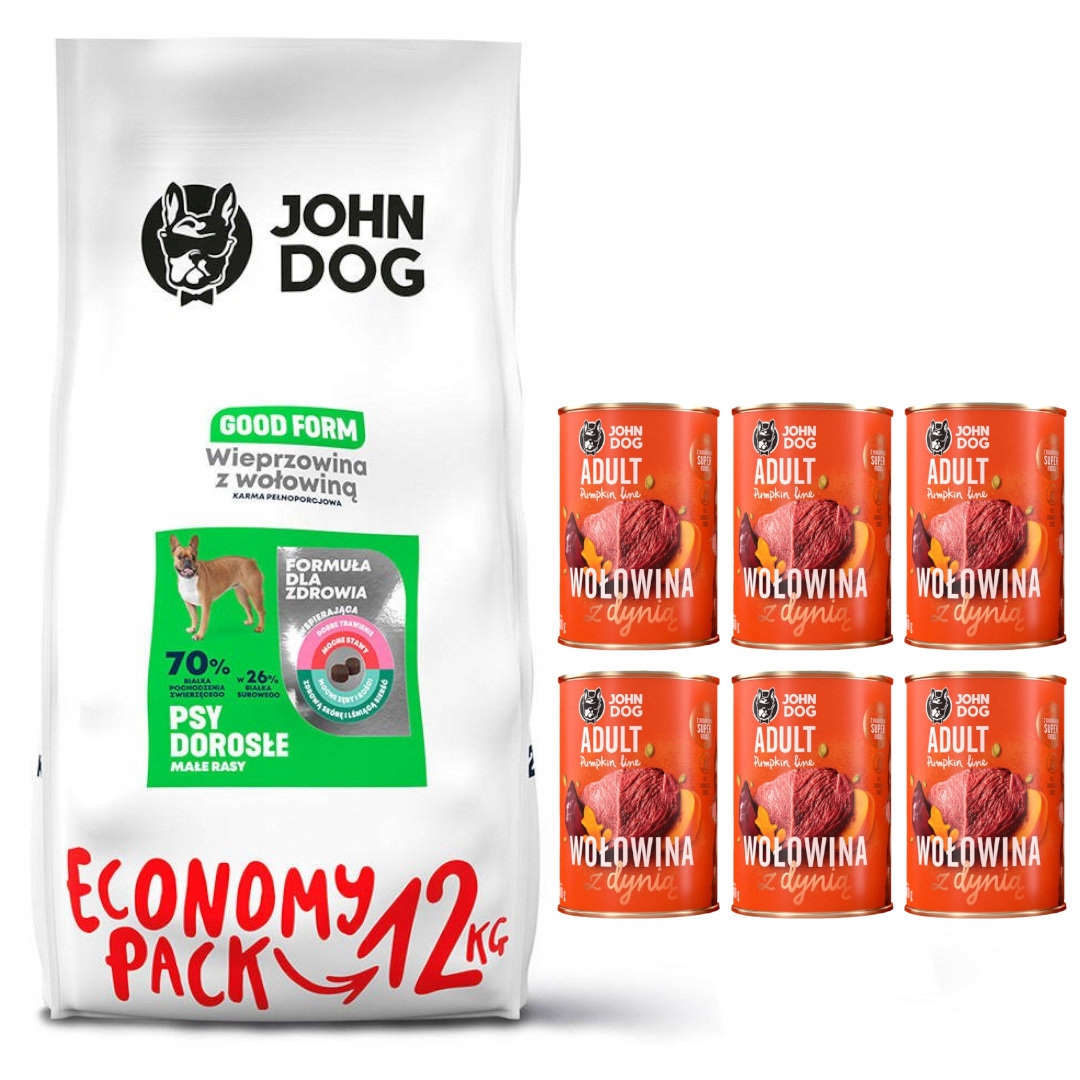 Levně John Dog Good Form Mini 12 kg Krmivo krmivo 6x400 g