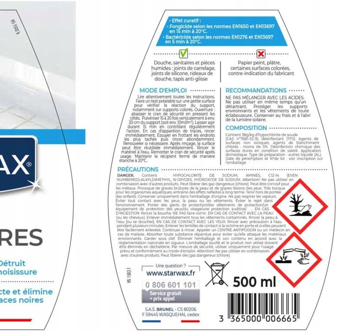 Starwax płyn usuwanie pleśni 0,5l Nazwa handlowa starvax