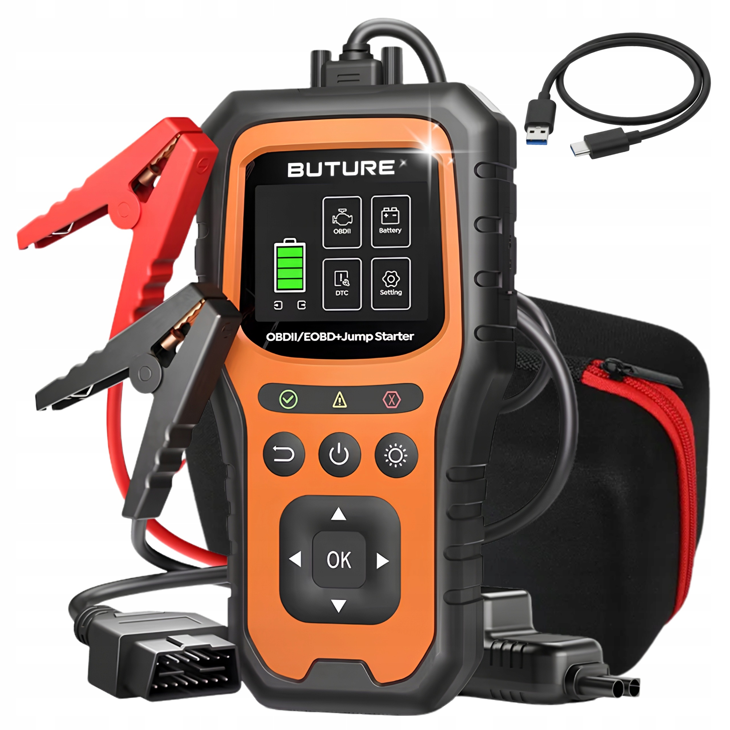 Urządzenie Rozruchowe Jump Starter Booster Tester Akumulatora Sakner OBD2
