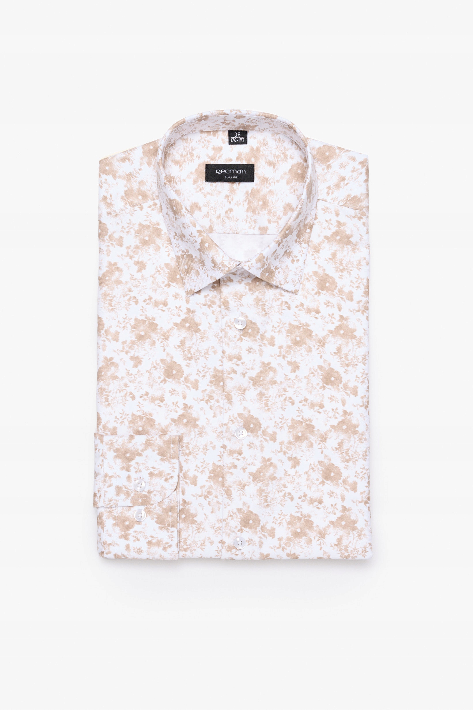 Koszula Coline 3151T Slim Fit Beżowa 164/170 41