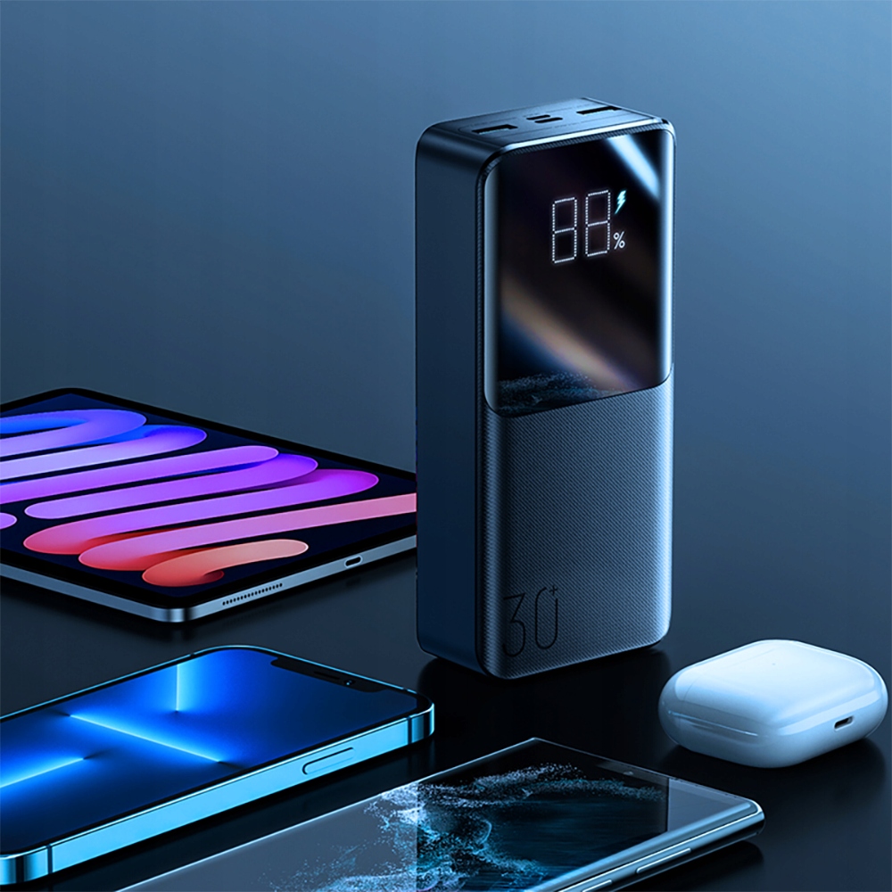 JOYROOM POWERBANK 22.5W 30000mAh 2xUSB, USB-C SZYBKIE ŁADOWANIE PD QC Złącza microUSB USB typ A USB typ C