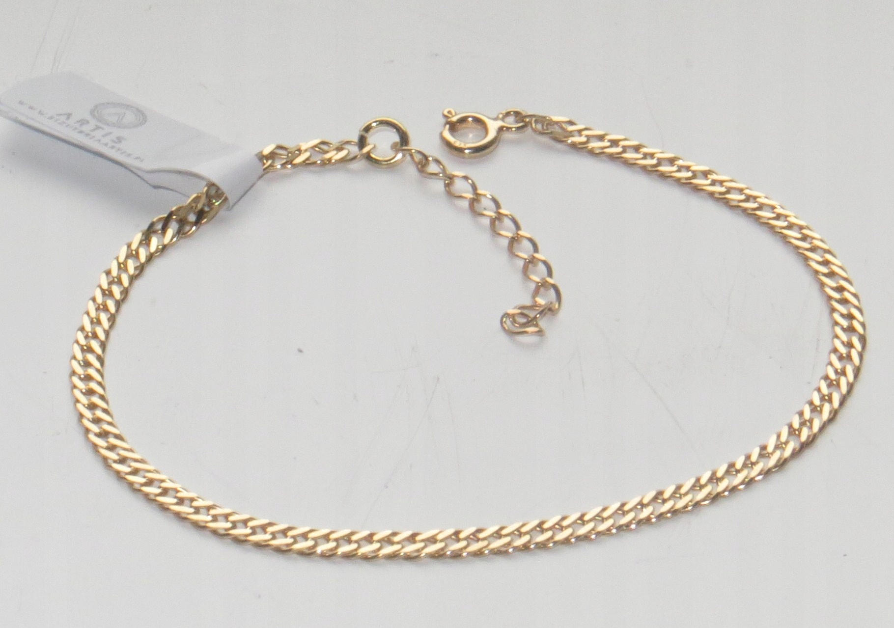 

Złota bransoletka na nogę 3mm srebro pozłacane 925