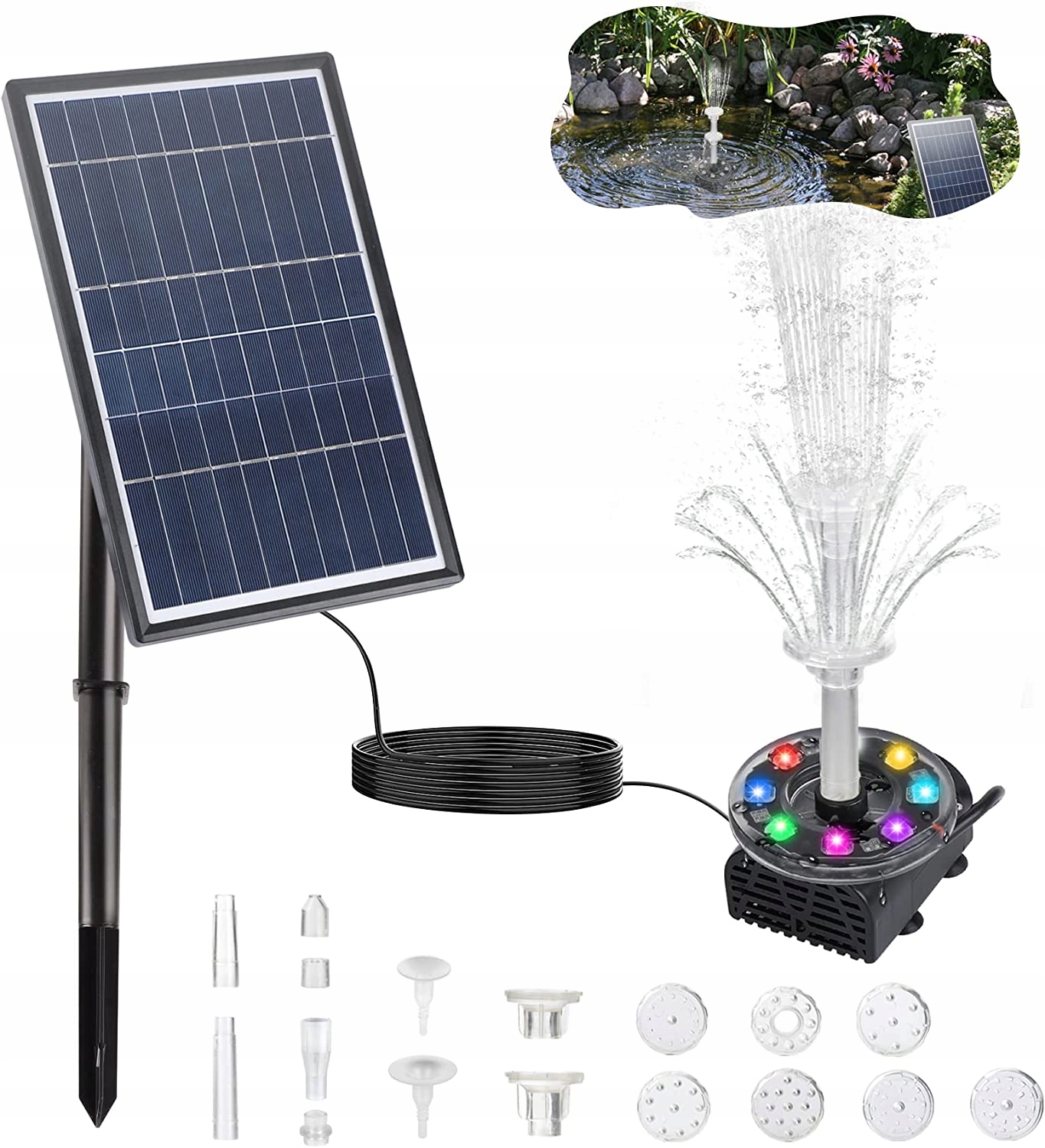 

Pompa Fontannowa Do Oczka Wodnego Solarna Led 7W