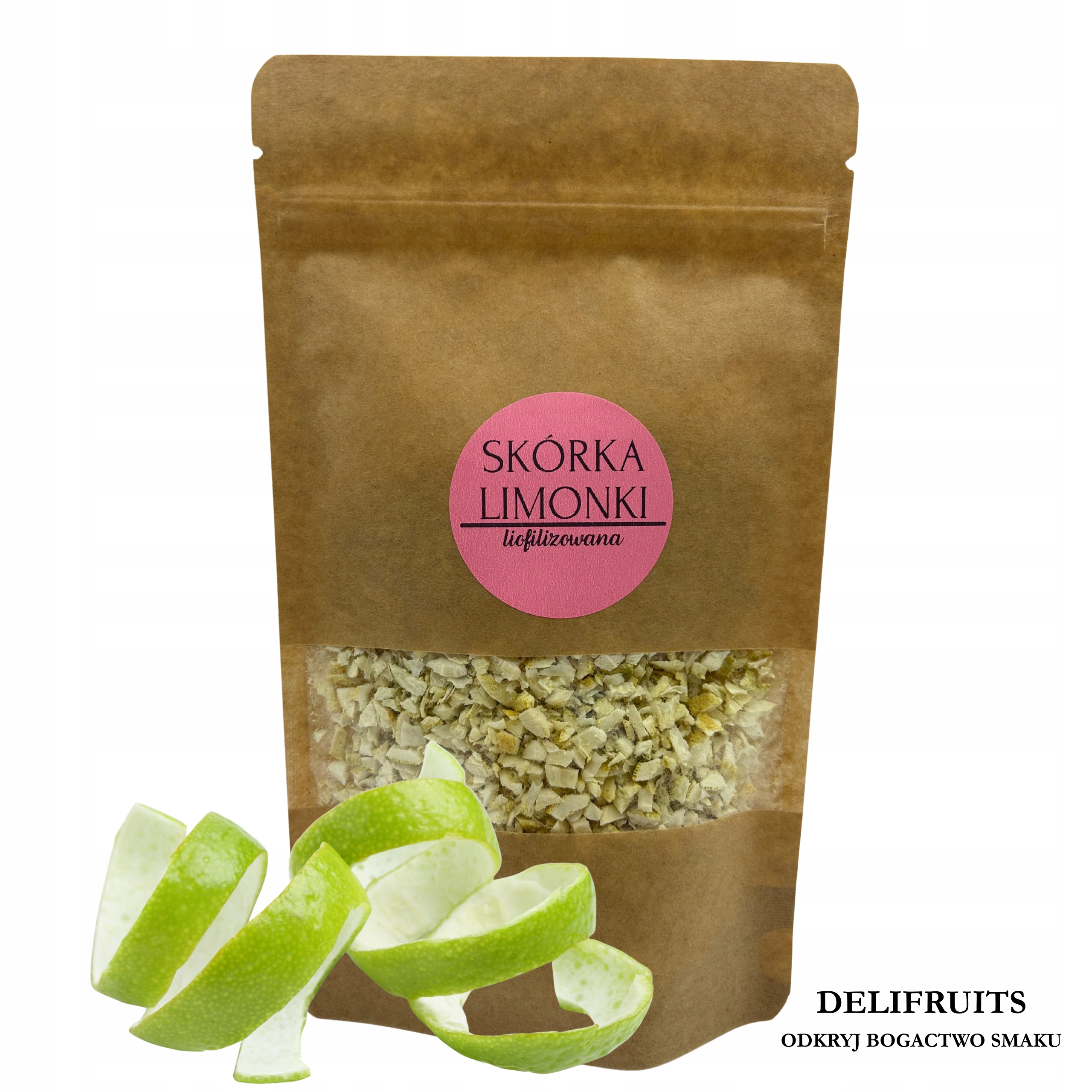 Levně Limetková Kůra Lyofilizovaná 500 G Delifruits Drcené Prémiová Kvalita
