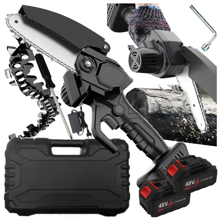 Mini Pilarka Łańcuchowa Piła do Drewna Gałęzi Akumulatorowa Ogrodowa 1048