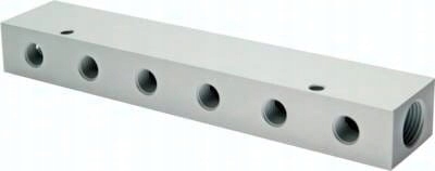 Rozdělovací lišta 2 x G 1/4" 12 x G 1/8" oboustranná