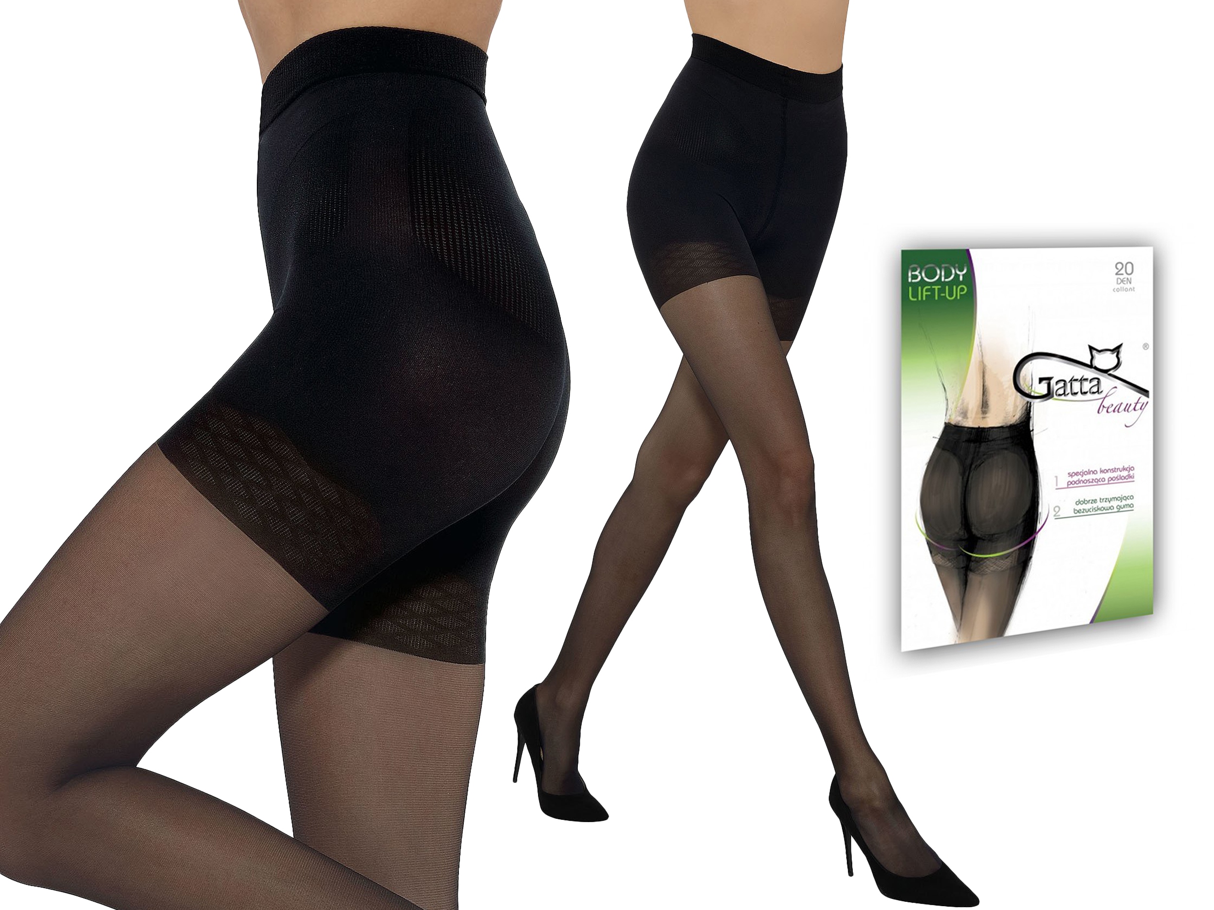 

Gatta modelujące Lift-Up, 20 den, push up nero 4-L