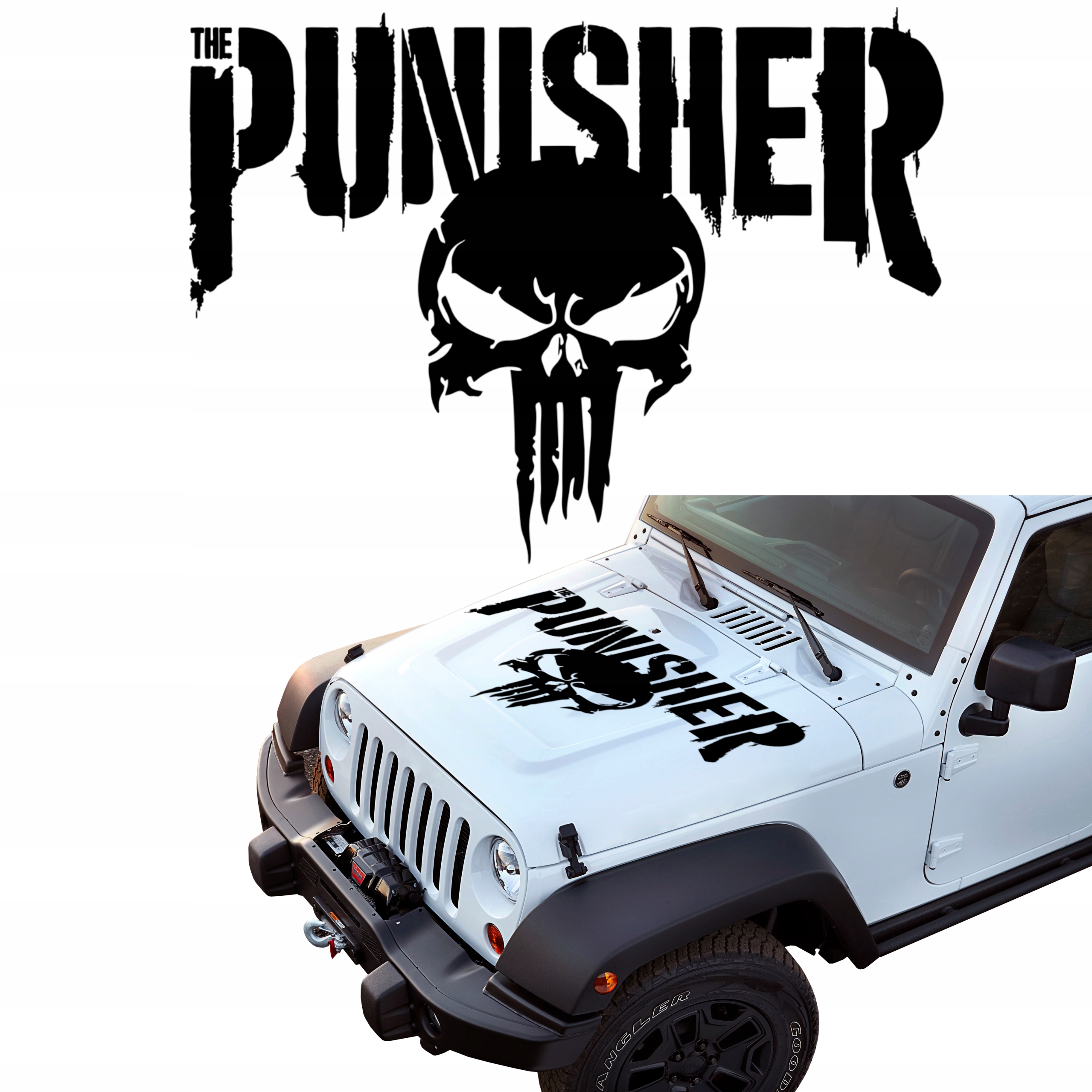 Samolepka Grafika na přívěsný vůz Jeep Lebka Lebka Skull 90x121