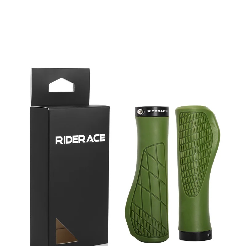 Chwyty profilowane lock-on Riderace RL9328 skręcane pierścieniami Ciemno Zi