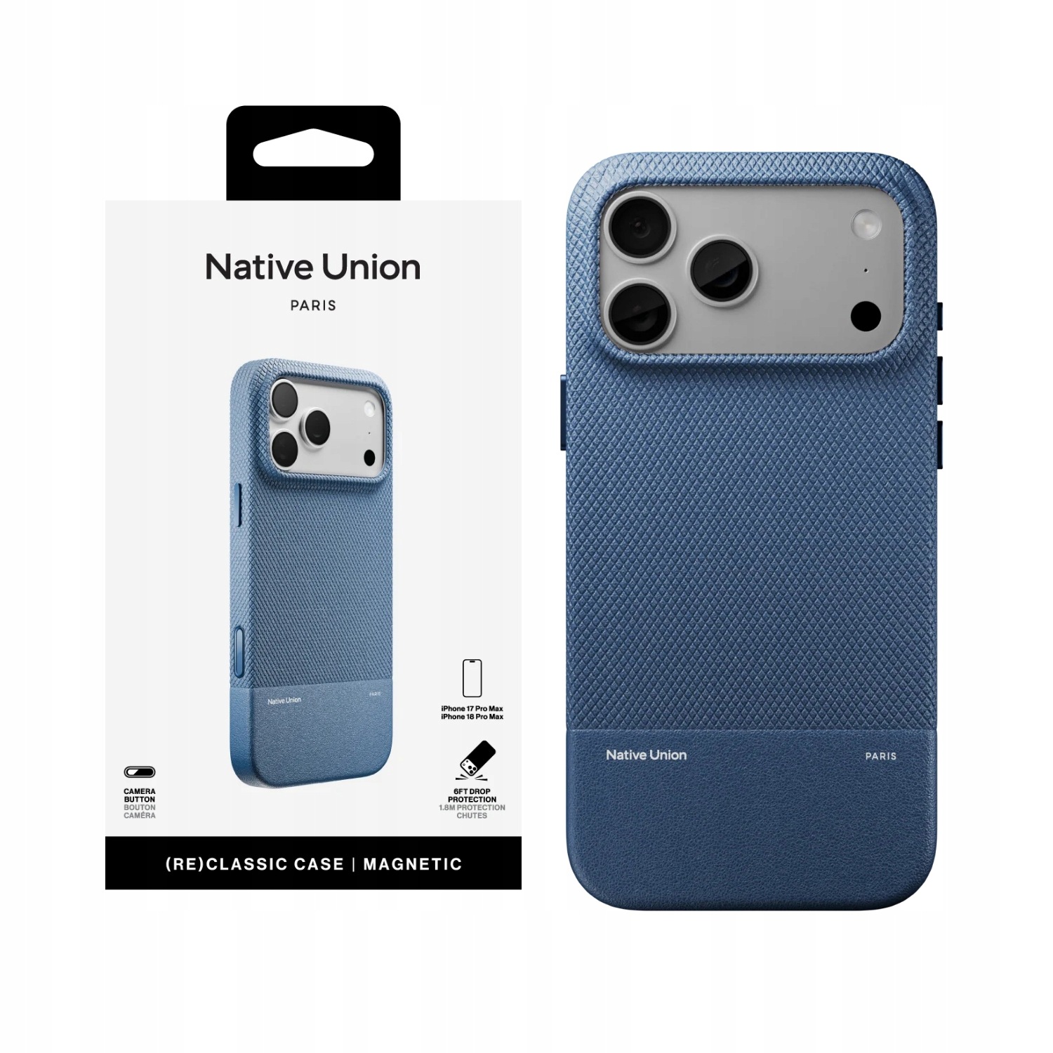 iPhone 18 Pro Max Obal Kryt Native Union (Re)Classic Case, Modré