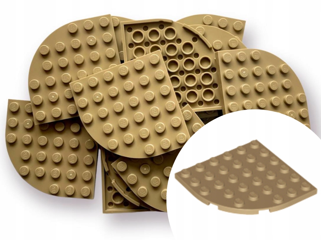 

Lego 6003 Plate Płytka 6x6 Round Róg Dark Tan 6szt