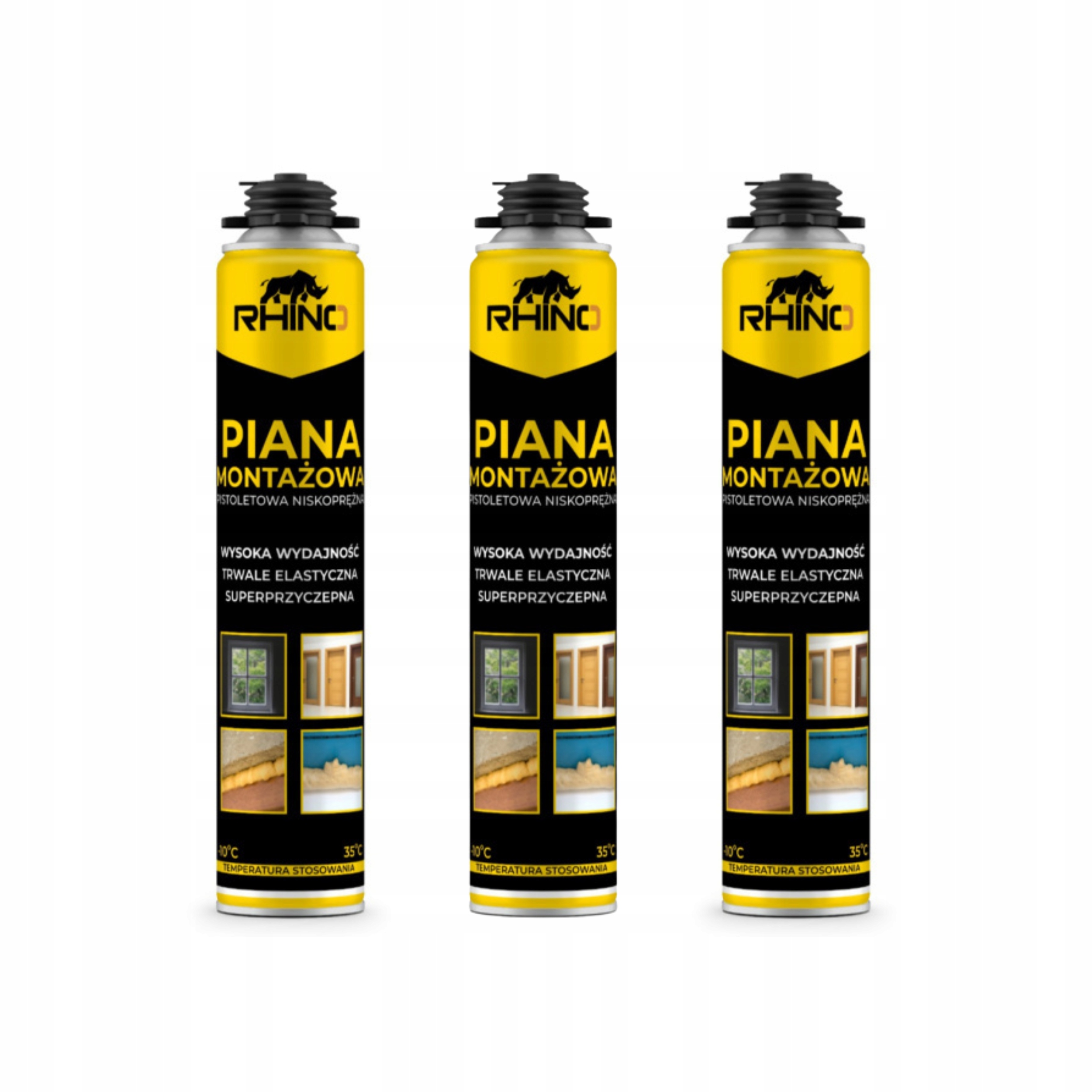 PIANKA MONTAŻOWA NISKOPRĘŻNA Pistoletowa 750ml CAŁOROCZNA PIANA ZESTAW