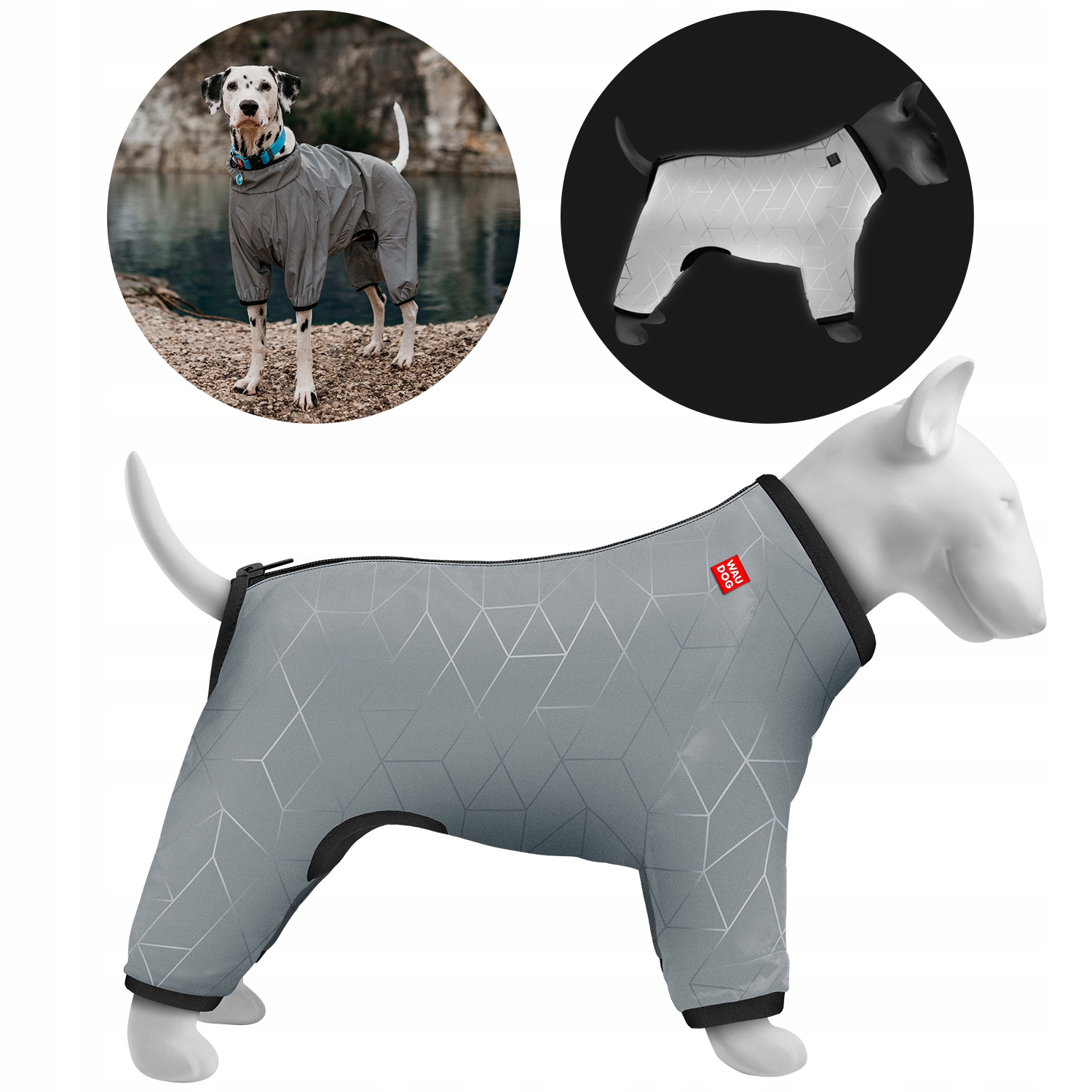 Levně Reflexní větrovka pro psa se zipem na zádech, lehká, velikost Xxs (XS30)