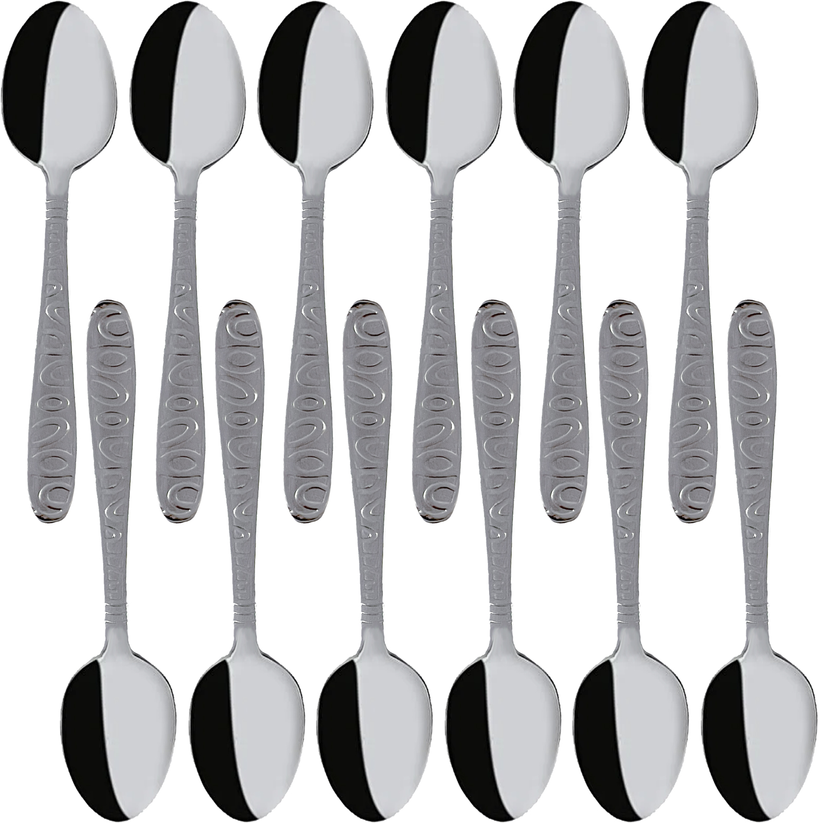 ŁYŻECZKI DO TURECKIEJ HERBATY KAWY DESERÓW ZESTAW 12SZT. STAL NIERDZEWNA