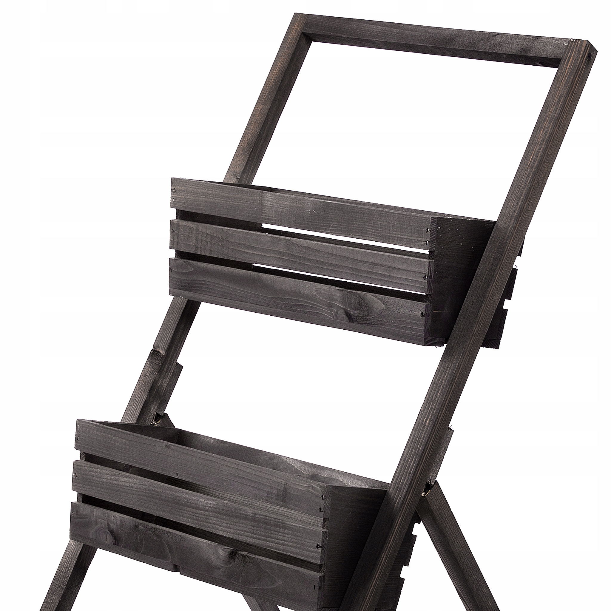 KWIETNIK STOJĄCY DREWNIANY KASKADOWY CZARNY WIELOPOZIOMOWY STOJAK NA KWIATY Maksymalna liczba donic 3