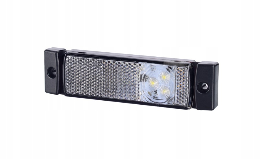 Lampa LED obrysowa z odblaskiem biała (LD127)