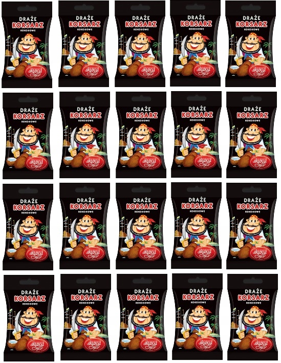 Levně 20x 70g Skawa Korsarz kokosové dražé Carton