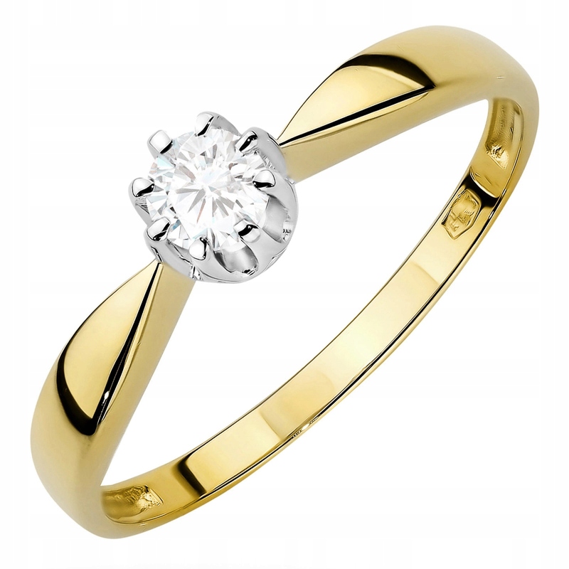 Zlatý Prstýnek pr. 585 14k Laboratorní diamant 0,15ct