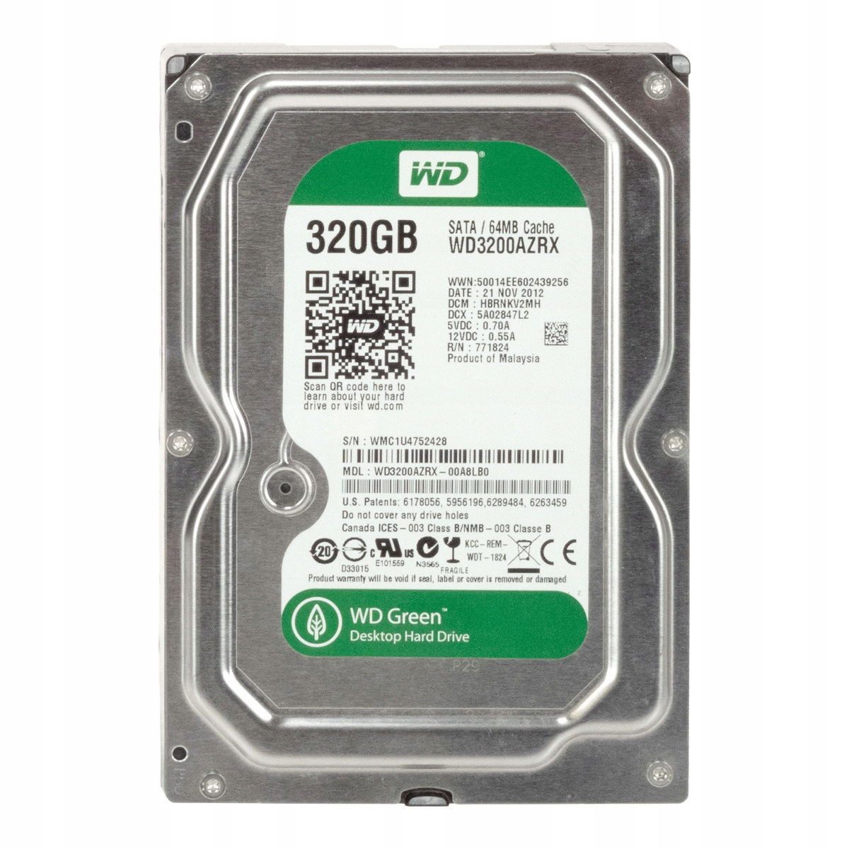 Wd Green 320GB 5.4K 64MB Sata III 3.5'' WD3200AZRX