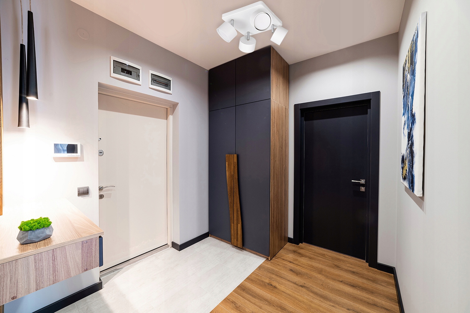 LAMPA SUFITOWA SPOT LED LIGHT 4 PUNKTOWA + ŻARÓWKI Styl nowoczesny