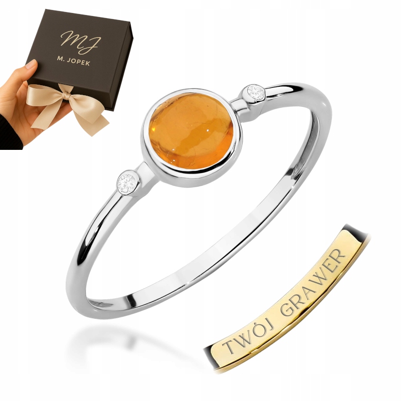 Prstýnek Z Bílého Zlata 585 S Turnalínem, Diamanty 0,60 Kara A Gravírování