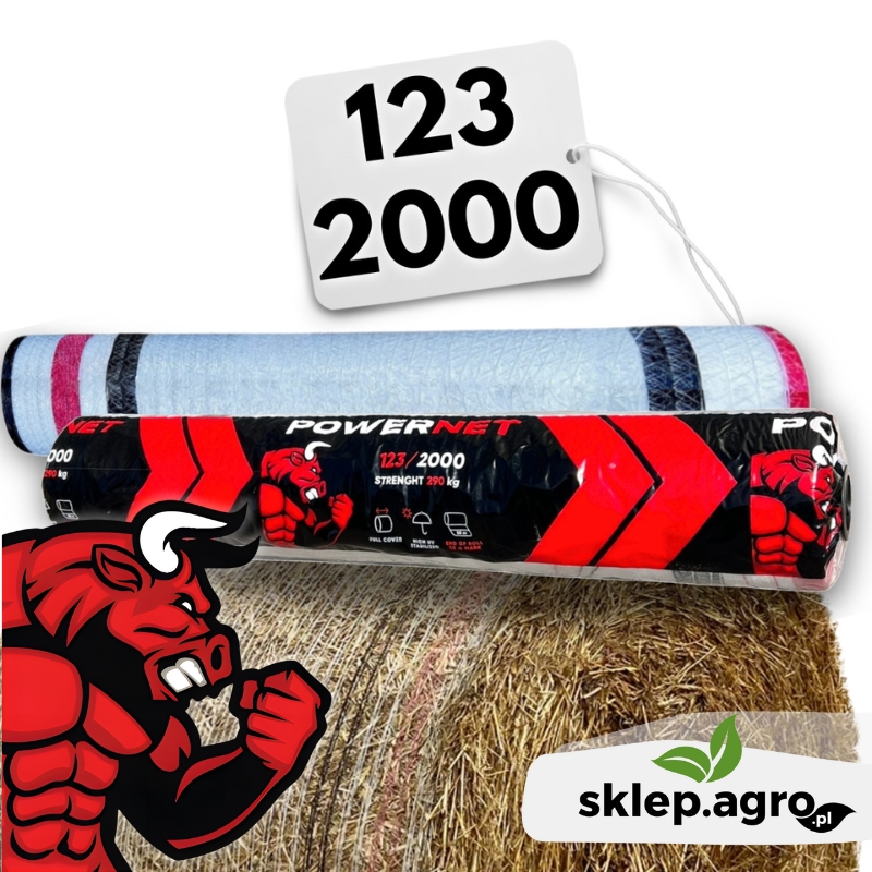 Siatka do bel POWER NET 123x2000m TURBO MOCNA do słomy, siana, kiszonki