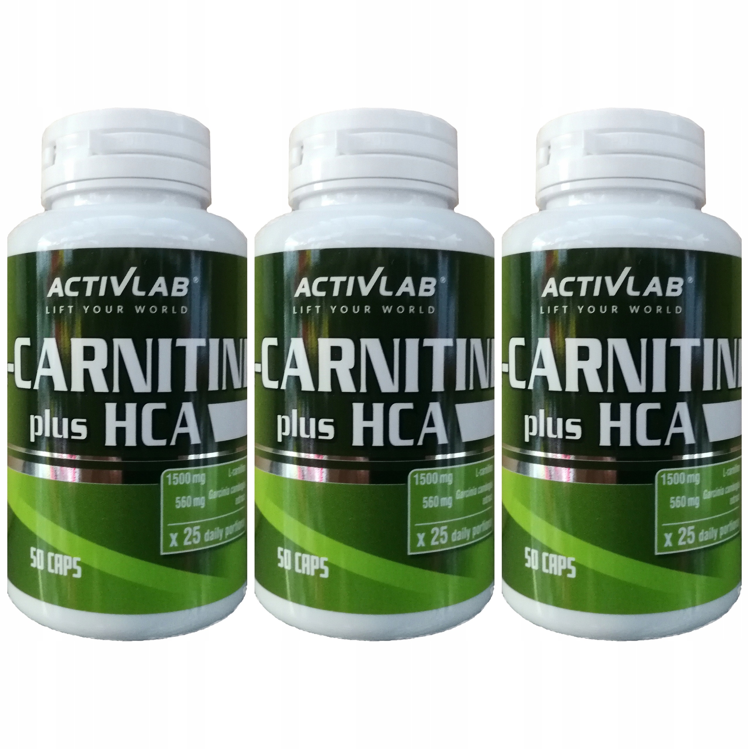 3x Activlab L-karnitin Hca Plus 50 kapslí Spalovač tuků Energie Hubnutí