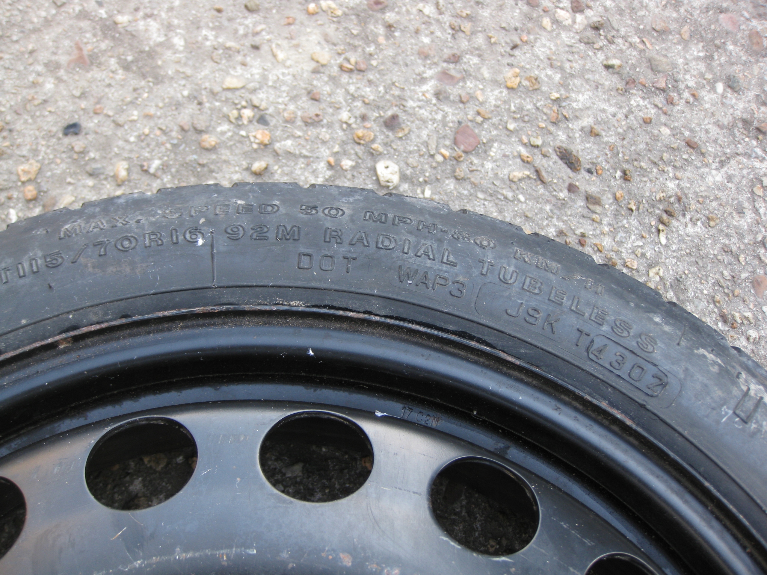 OPEL VECTRA C 07R wheel spare 115/70/16