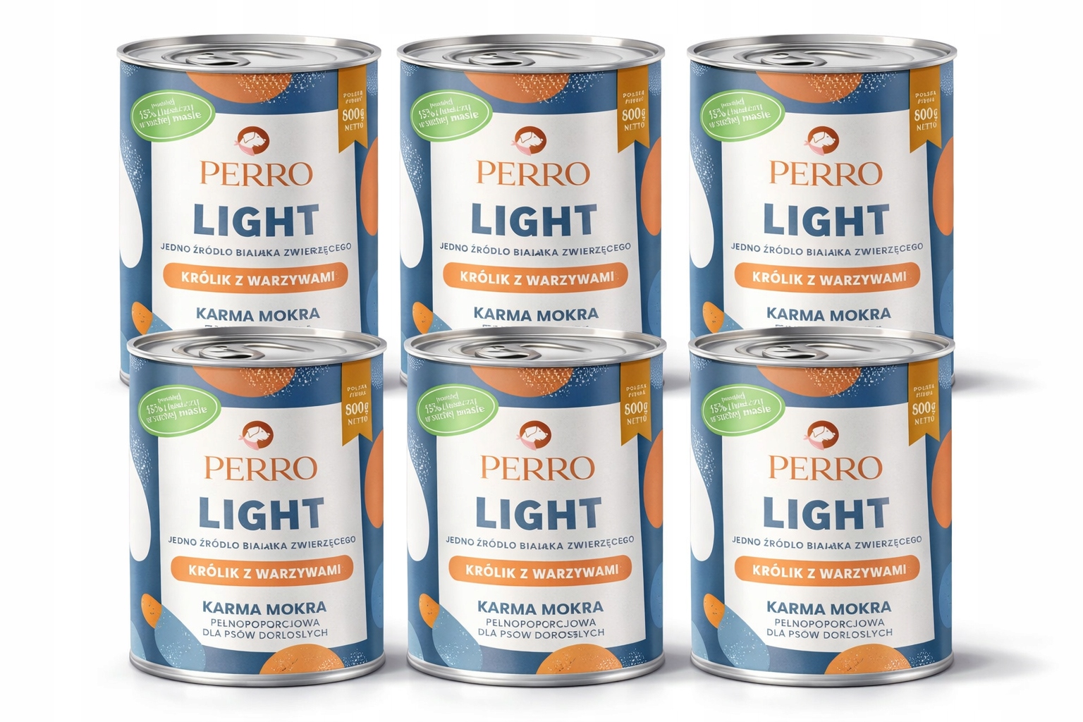 Perro Light Królik z warzywami 6x400g karma mokra pies monobiałkowa