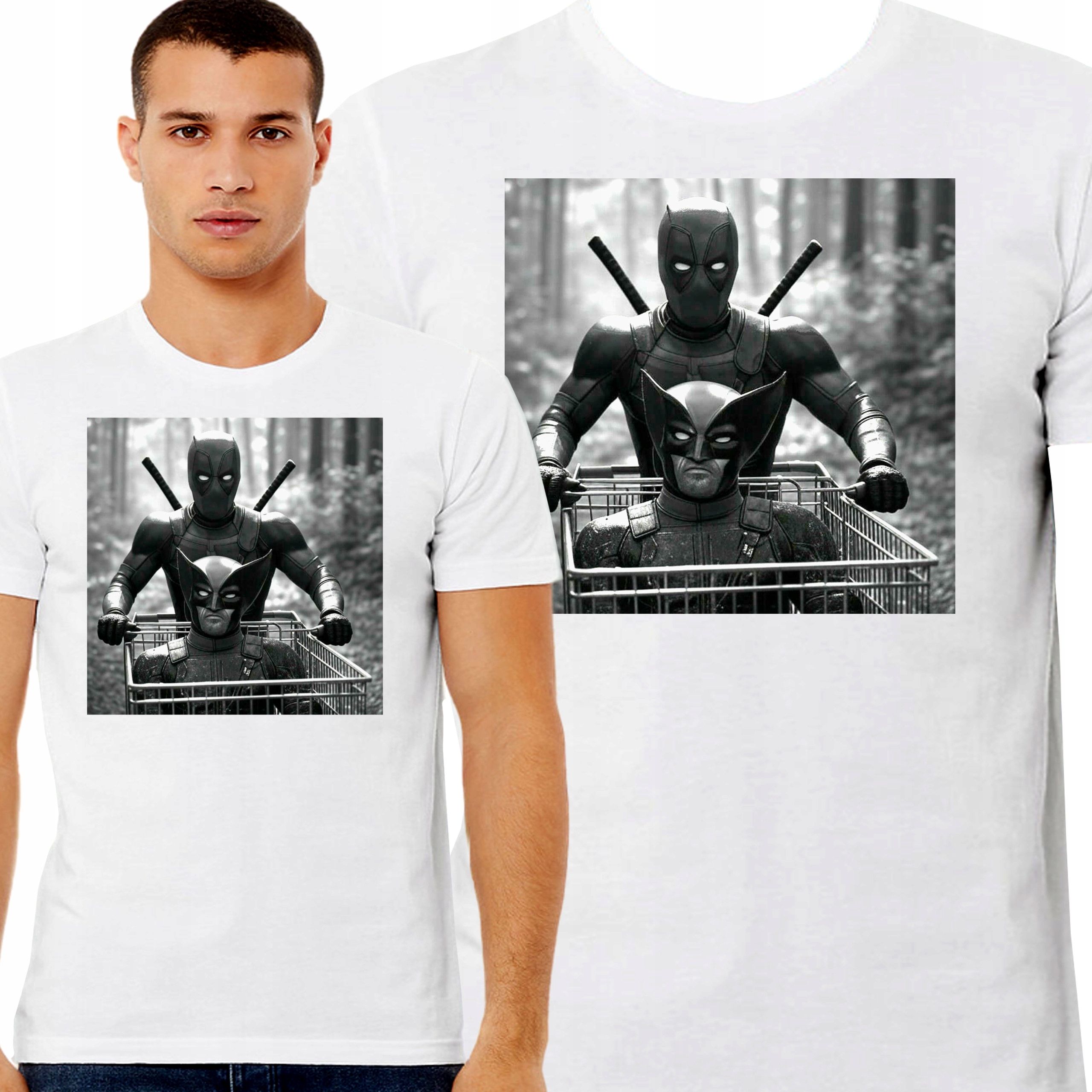 Zábavné Tričko Deadpool Tlačící Kočárek Wolverine Humor L 3442
