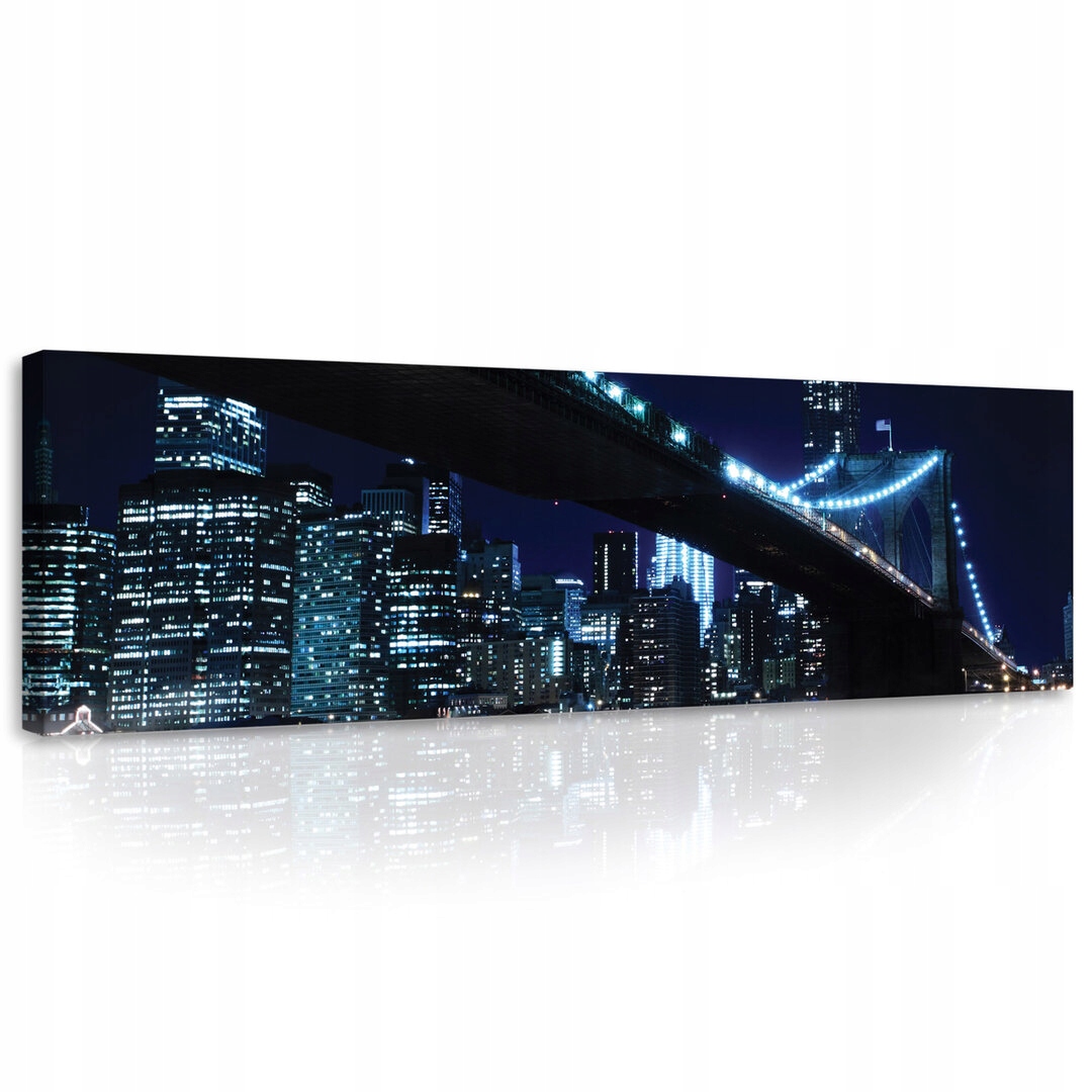 Obraz 145x45 Brooklyn v noci – Minimalistická krajina pro moderní kancelář
