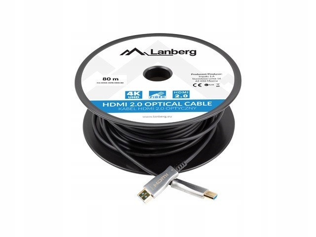Lanberg Kabel Hdmi M/M v2.0 80m czarny CA-HDMI-20FB-0800-BK