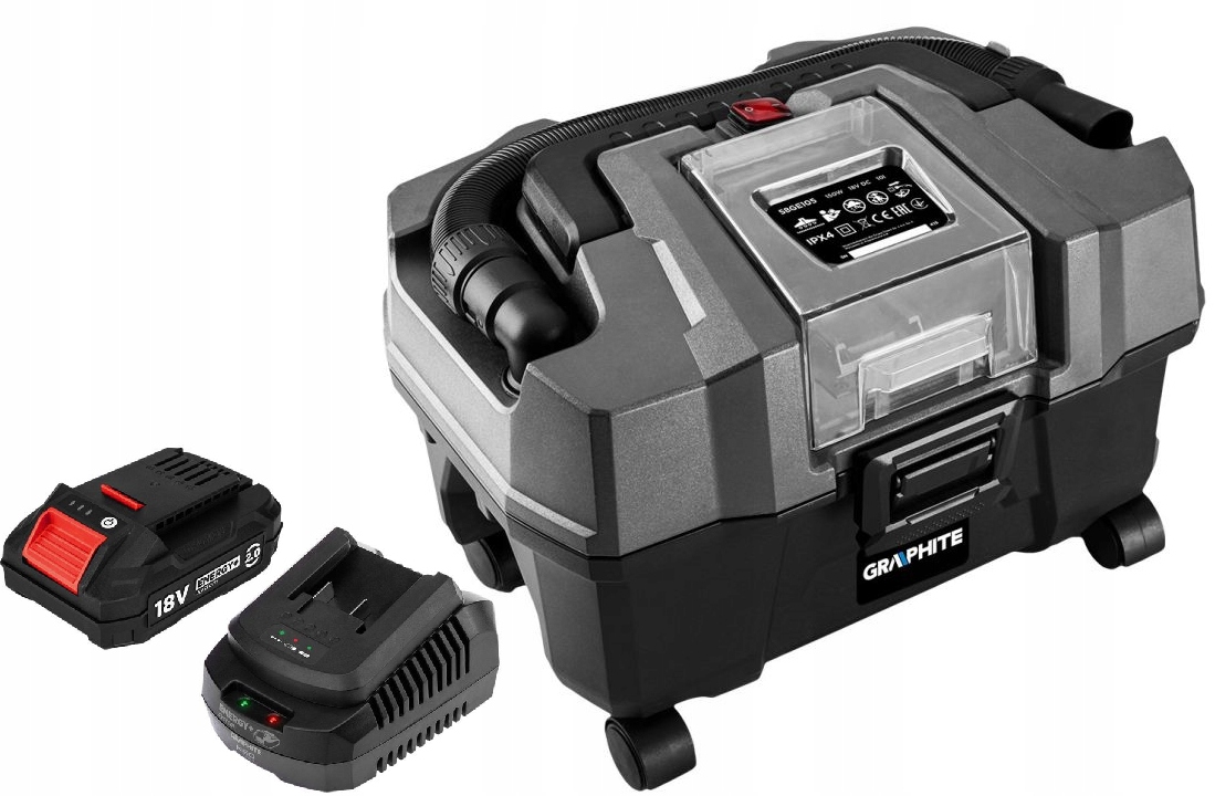Graphite Vysavač 58GE105 18V Li-ion 10L Akumulátor 2AH Sada