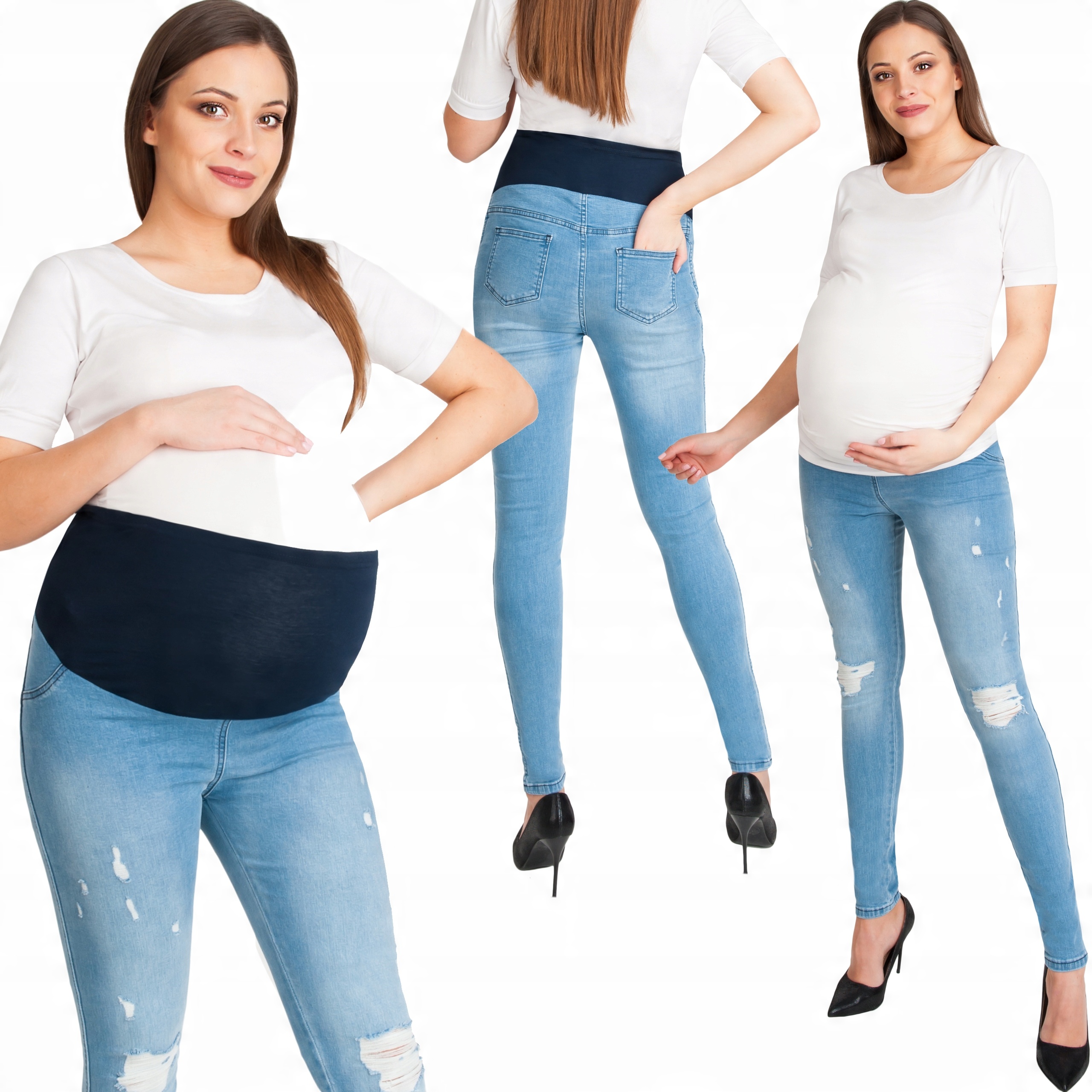 

Spodnie Ciążowe Jeans Rurki Roz L