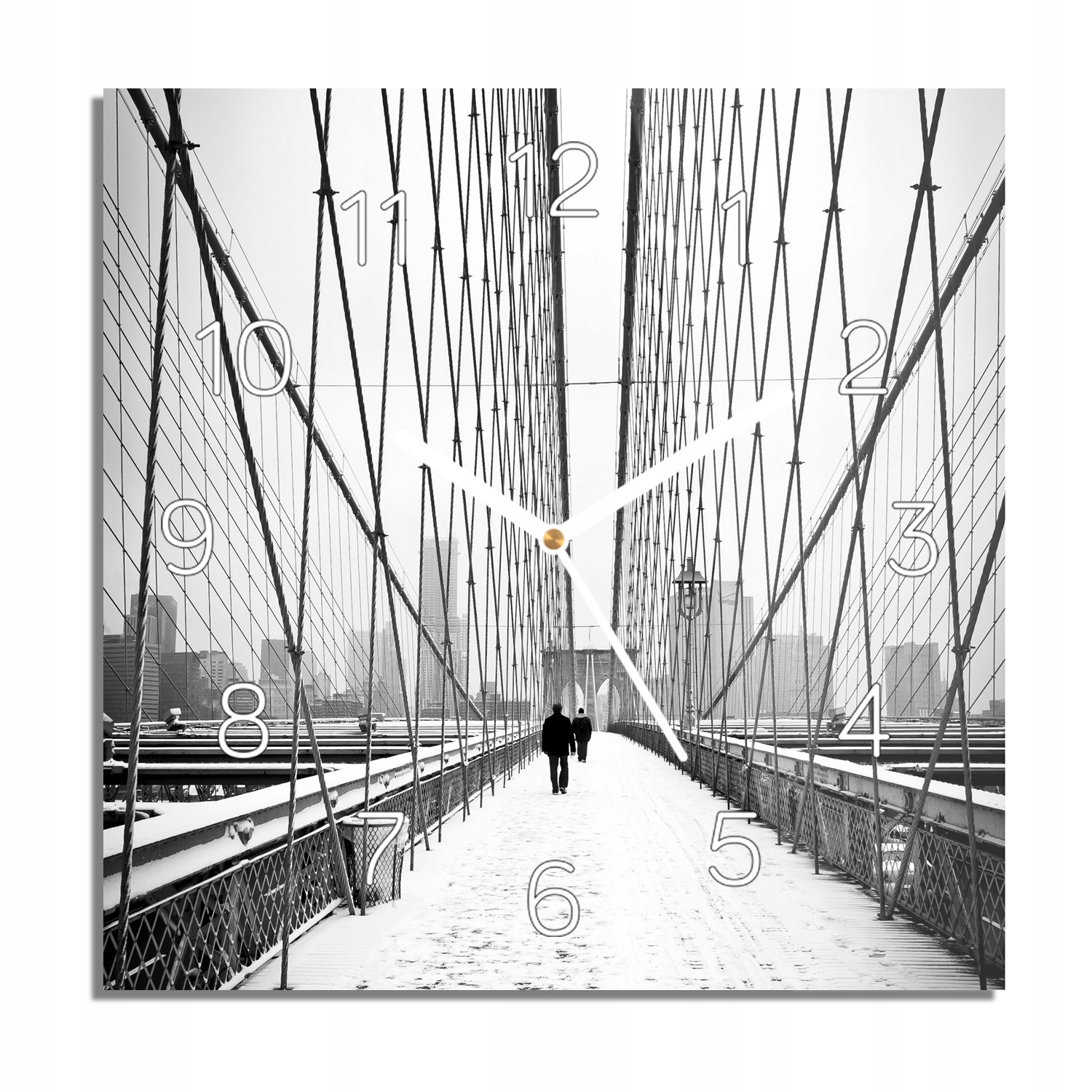 

Most Brookliński zegar szklany kwadrat 30x30 cichy