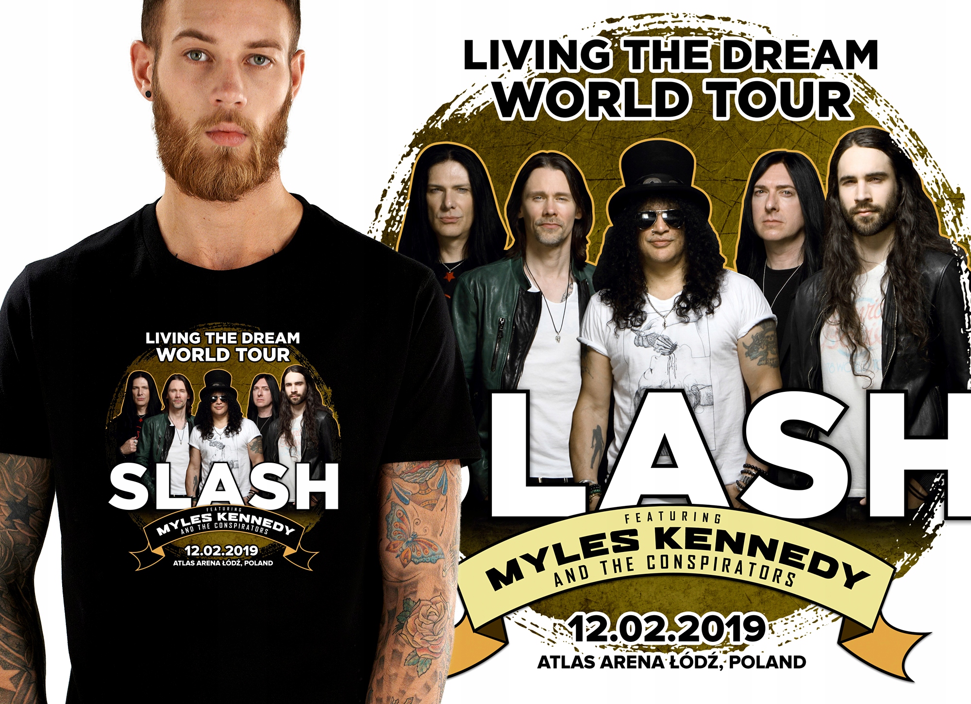 

Slash Myles Tour 2019 Łódź Koszulka Męska L