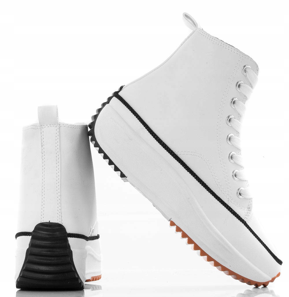 

6008 Białe Wysokie Trampki Sneakersy Platforma 39