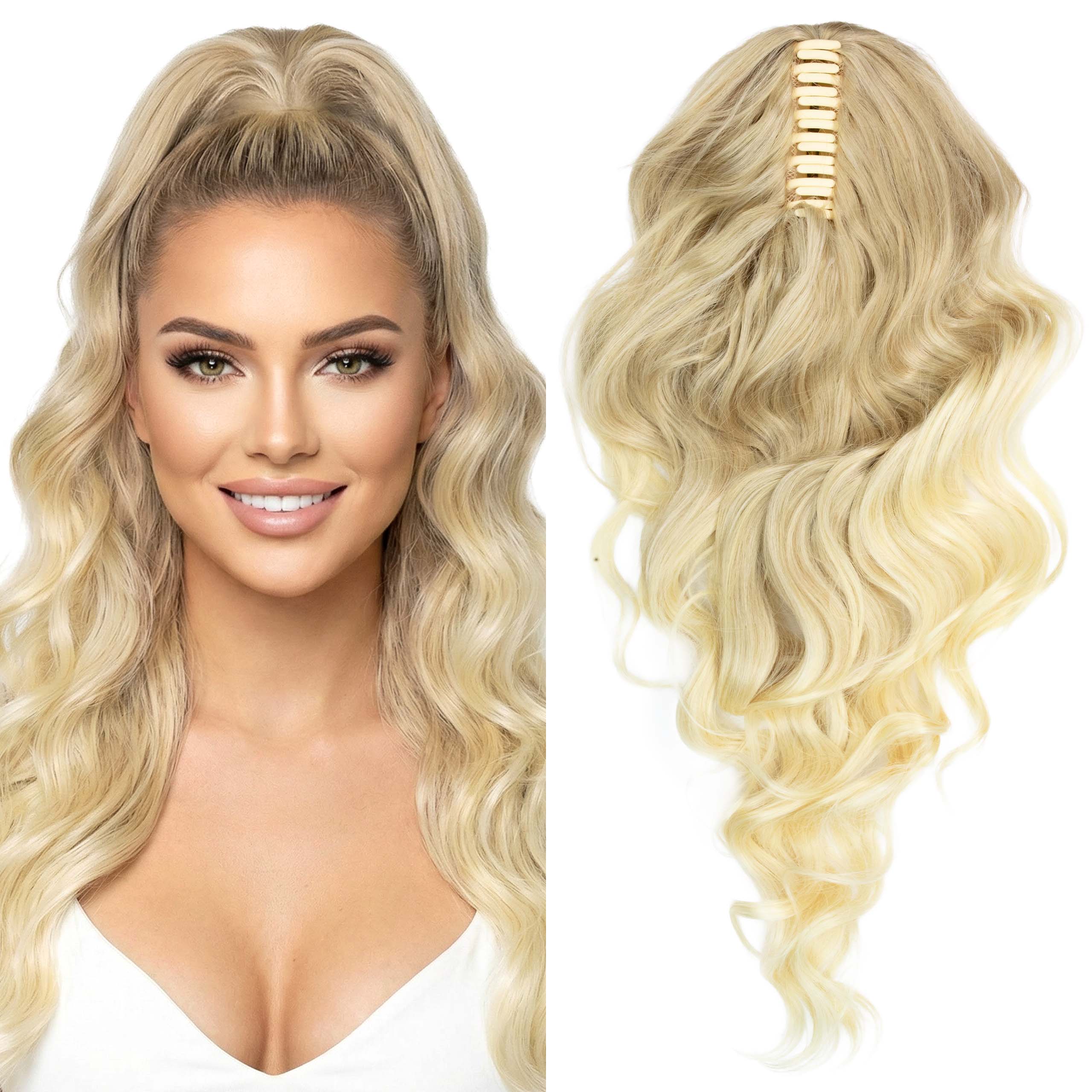 Afrokrab kucyk na klamrze włosy syntetyczne sztuczne Anita 60cm blond ombre