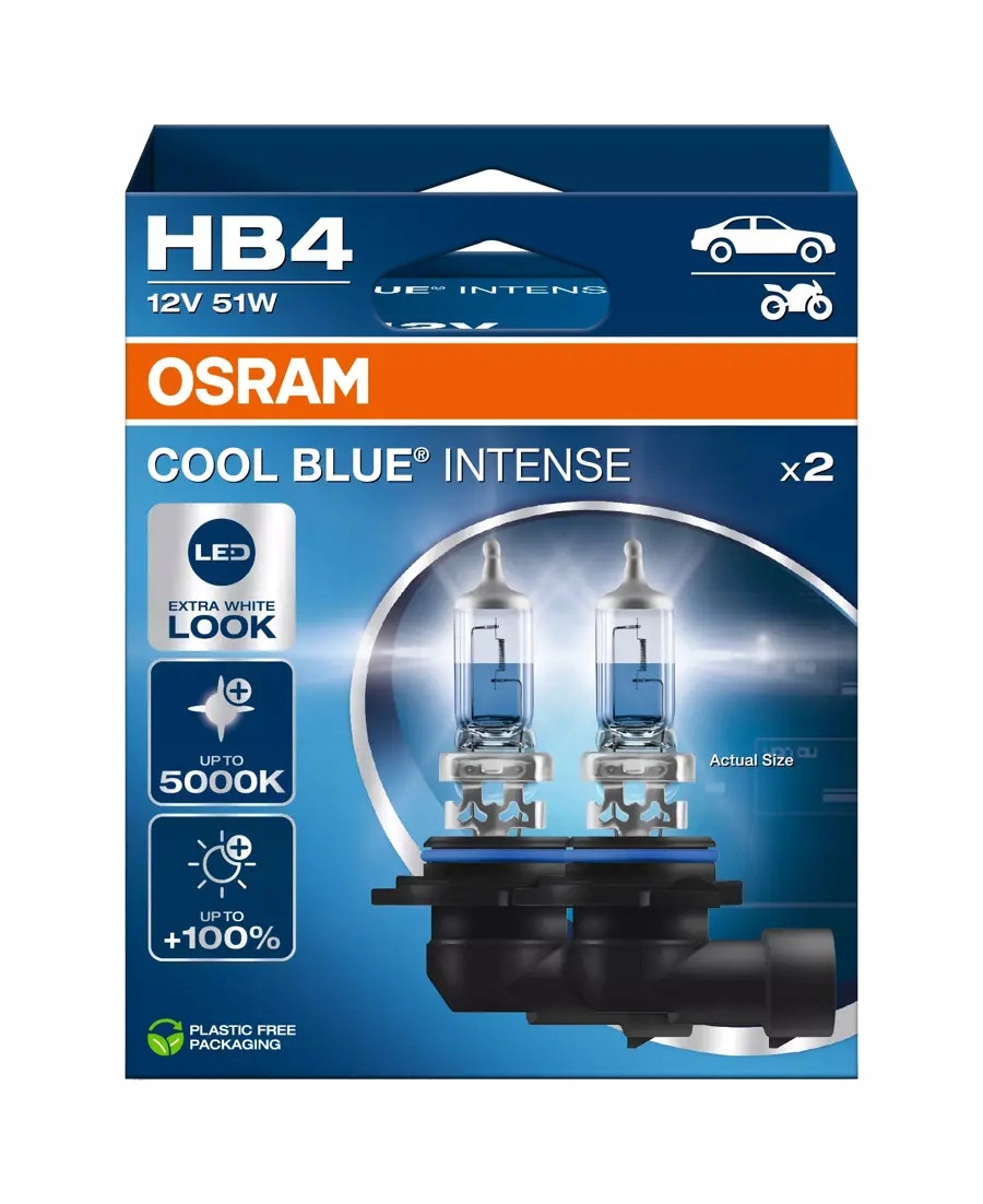 2x HB4 Osram Cool Blue Intense Led Extra White Look