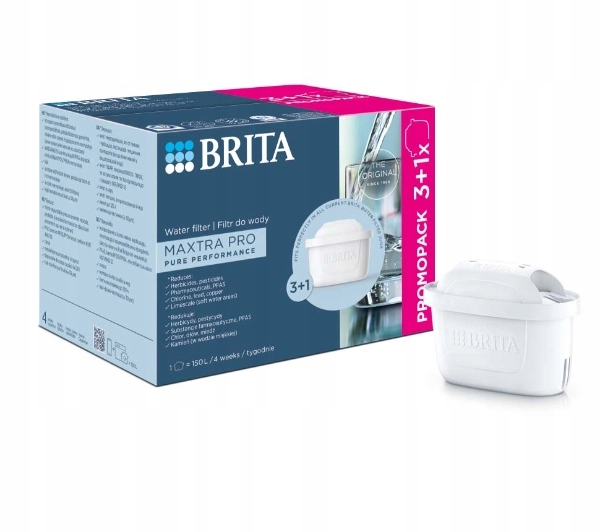 Wkład Filtr Wody Brita Maxtra Pure Pro Performance Do Dzbanków 4 Sztuki