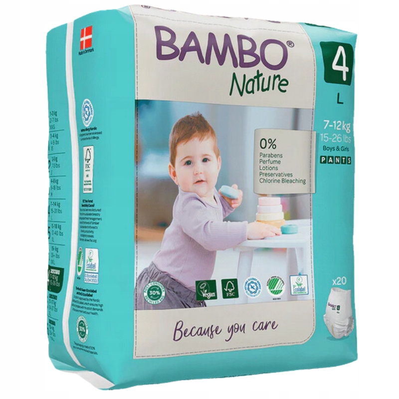 Pieluchomajtki Bambo Nature 4 Maxi 7-12kg, 20 szt.