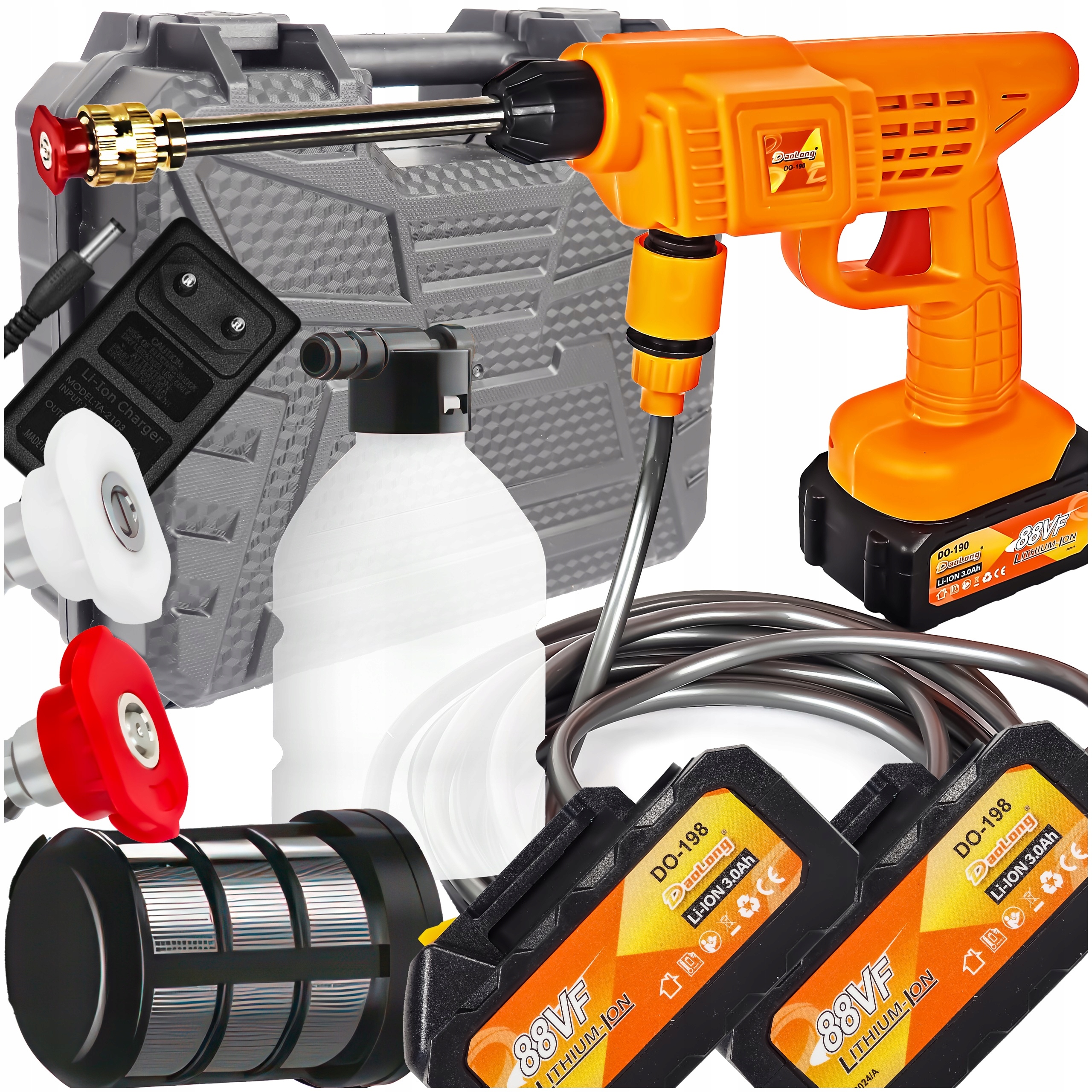 Myjka Ciśnieniowa Akumulatorowa 2x Akumulator 48V 3000mAh 800W Zestaw