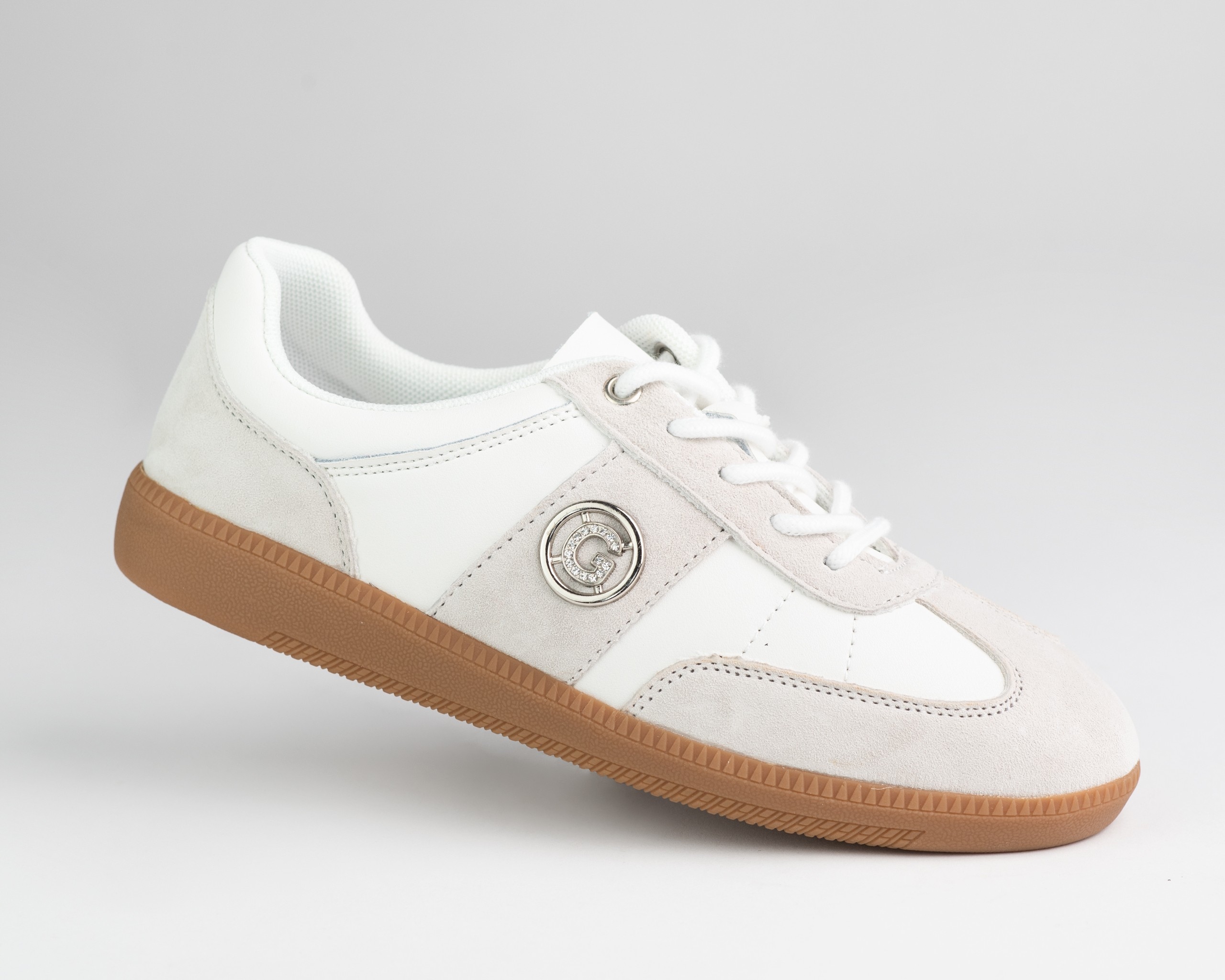 Dámské sportovní tenisky Goodin GD-XF-153 bílo-šedé kůže 36