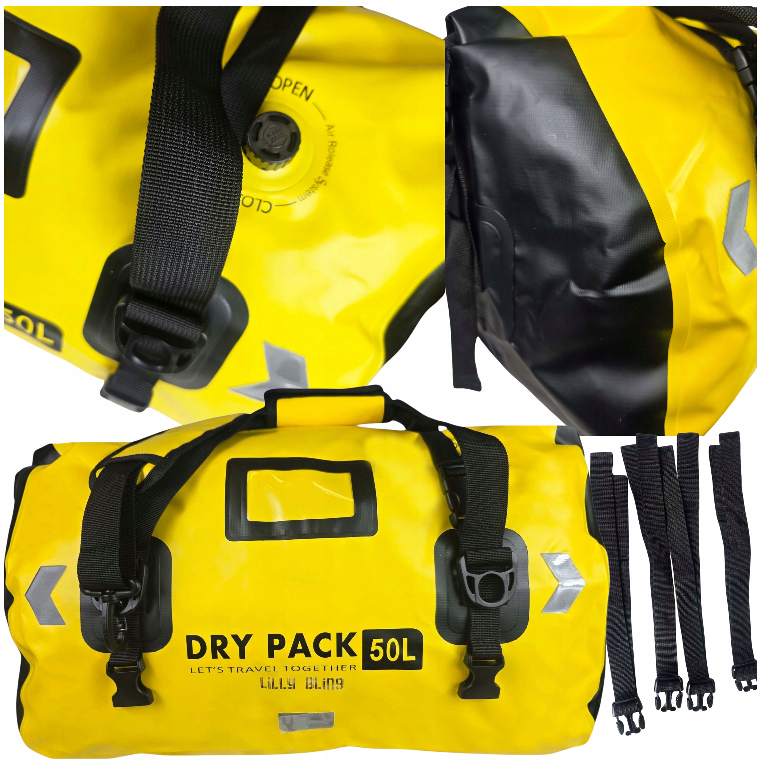 Torba Plecak Wodoszczelna Pvc Na Motocykl Kajak Spływy Żeglarska 50L