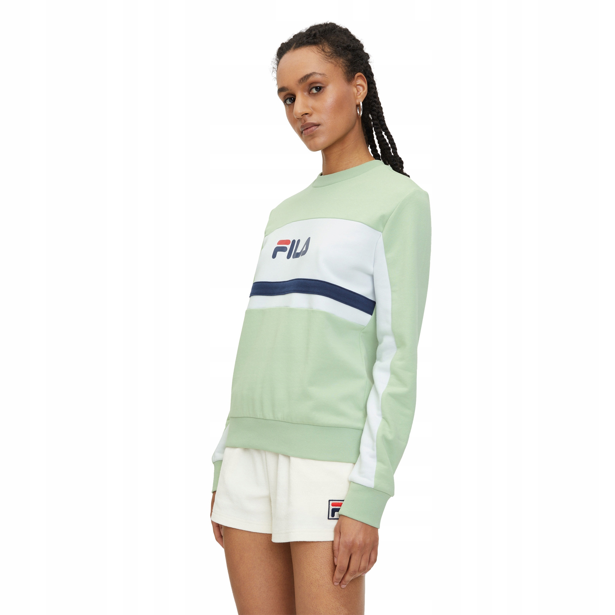 Bluza damska Fila Lishui smoke green/bright white S